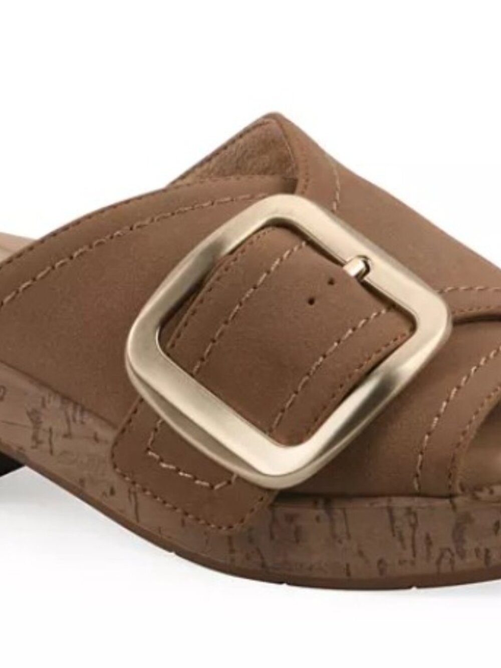 Cliffs by White Mountain Filipa Block Heel Sandal Tan Nubuck 7 Excellent!